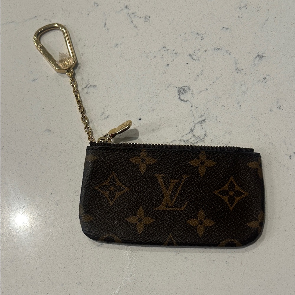 Louis Vuitton Key Pouch in Brown and Gold